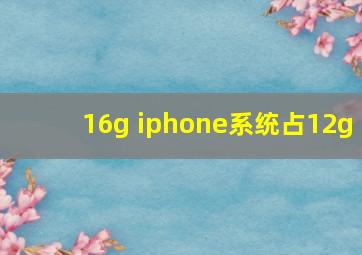 16g iphone系统占12g